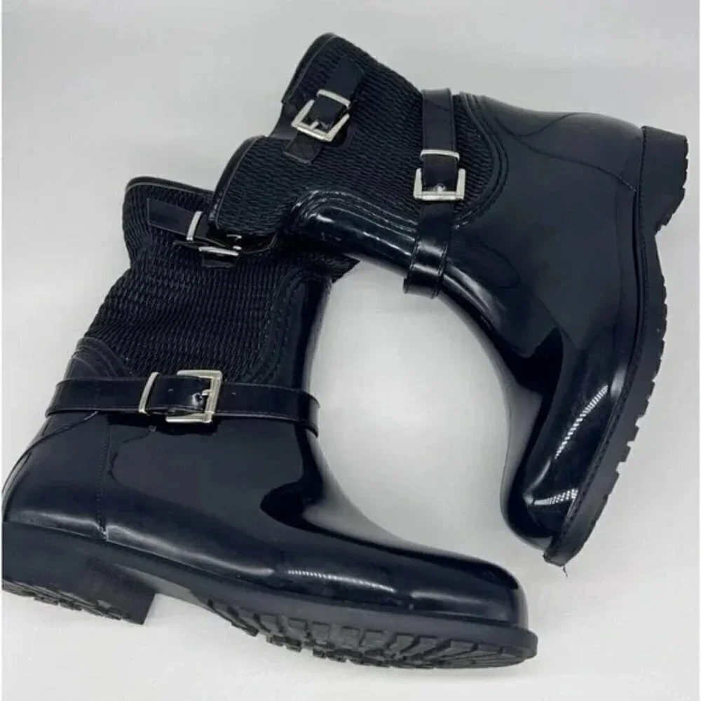 Aquatherm by Santana Canada Bianca Black Patent Leather Waterproof Snow Boots 6